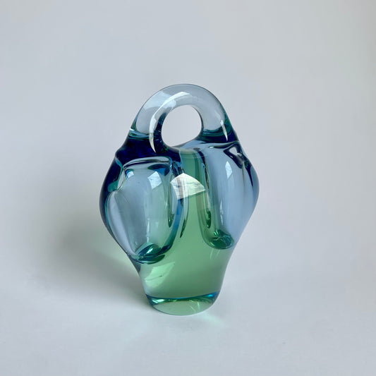 Kunstglas-Schale in Blau von Jan Beránek für Škrdlovice, Tschechoslowakei, 1960er Jahre