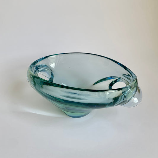 Mid-Century Kunstglas-Schale von Chřibská, Tschechoslowakei, 1960er Jahre