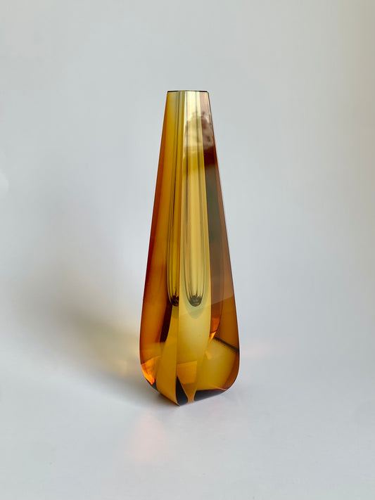 Glasvase von P.Hlava für Exbor Czech, 1960er