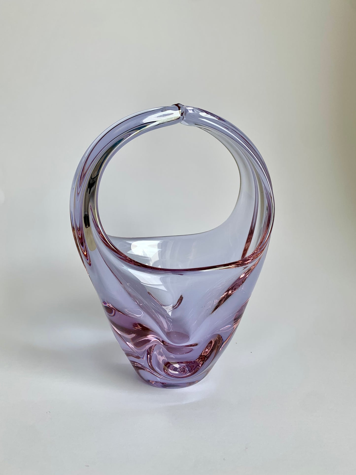 Vintage Glaskorb von Miroslav Klinger, 1960er Jahre