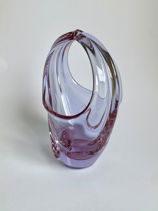 Vintage Glaskorb von Miroslav Klinger, 1960er Jahre