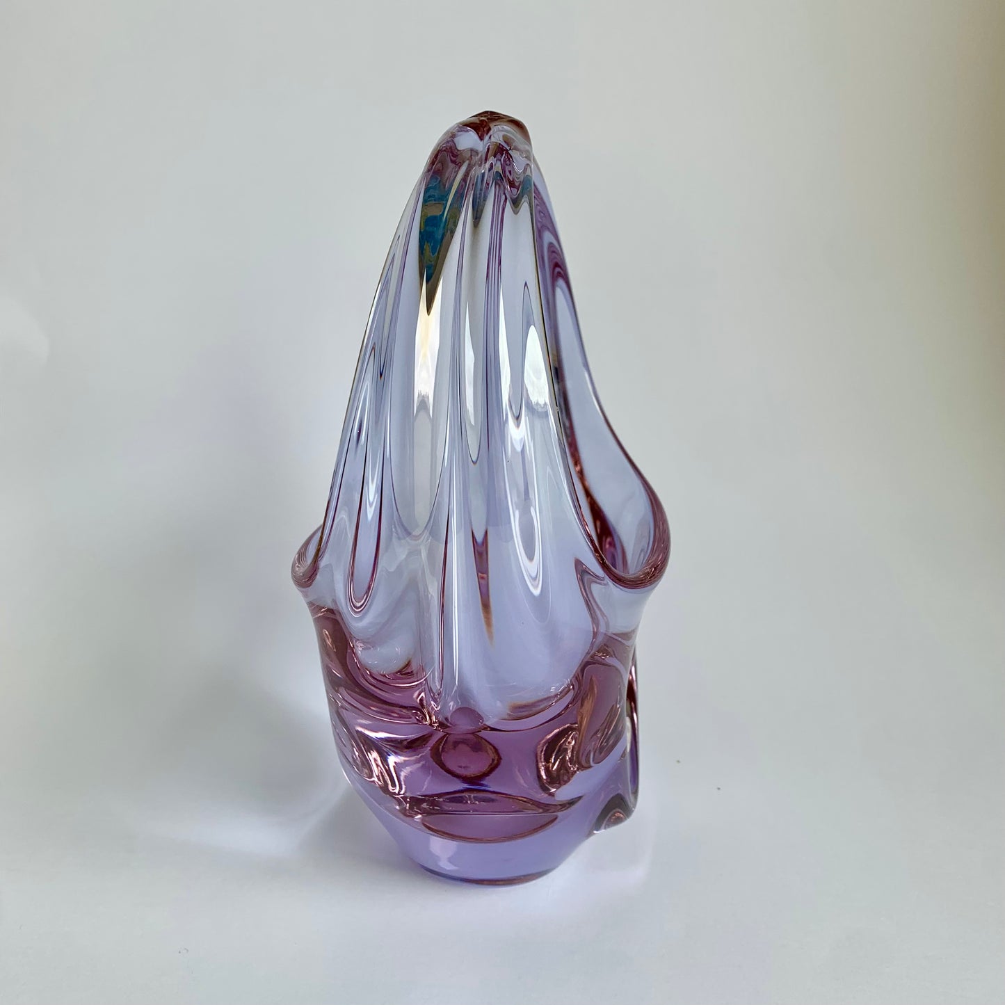 Vintage Glaskorb von Miroslav Klinger, 1960er Jahre
