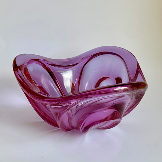 Große Murano-Glasschale in Violett