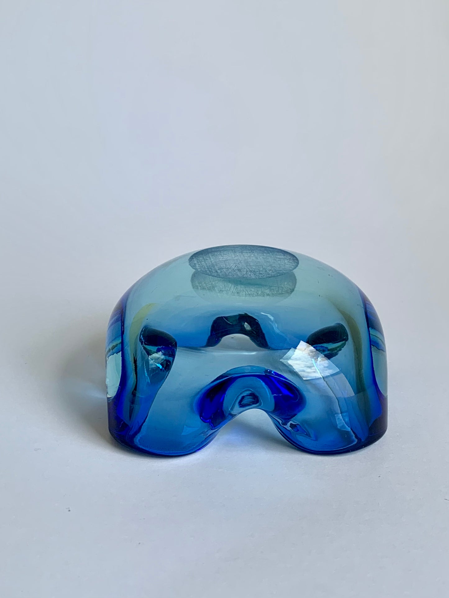 Murano-Glas-Schale in Tiefblau und Mintgrün