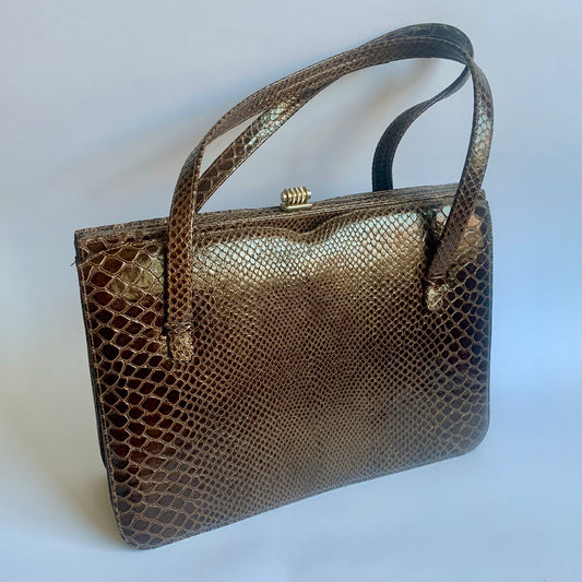 Torba ze skóry węża w stylu vintage