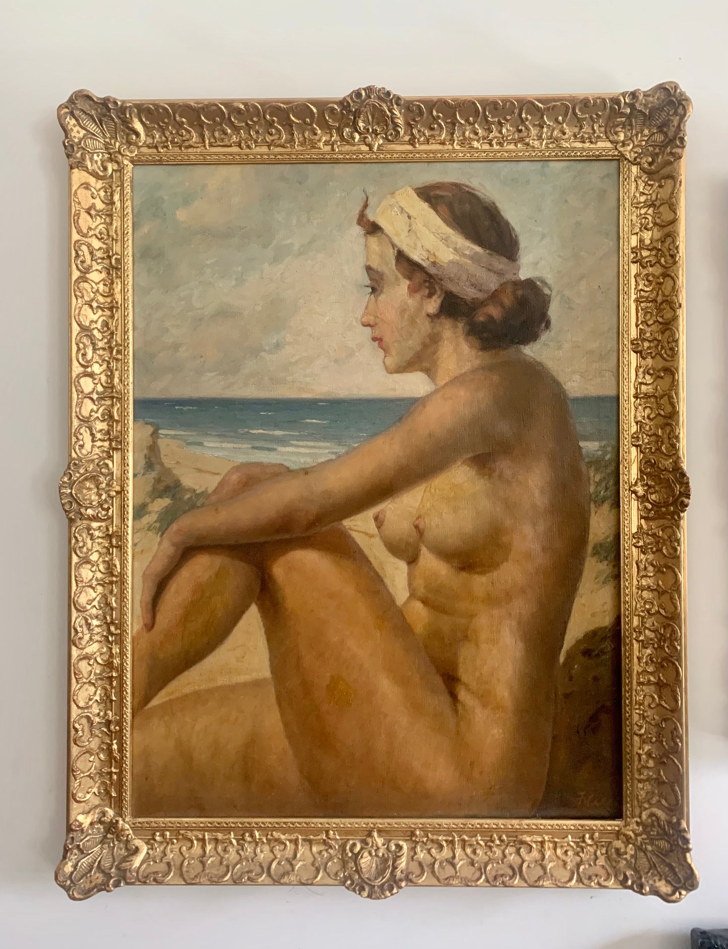 Ölgemälde „Am Strand“, ca. 1930–1940