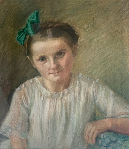 Porträt eines Mädchens mit Schleife, Deutschland, 1960er Jahre