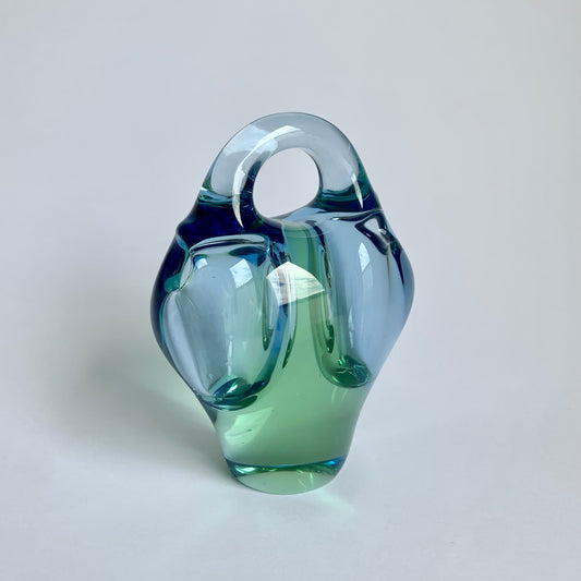 Kunstglas-Schale in Blau von Jan Beránek für Škrdlovice, Tschechoslowakei, 1960er Jahre