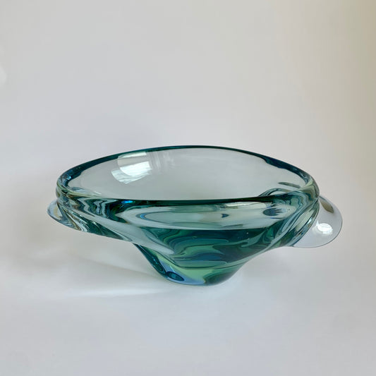 Mid-Century Kunstglas-Schale von Chřibská, Tschechoslowakei, 1960er Jahre