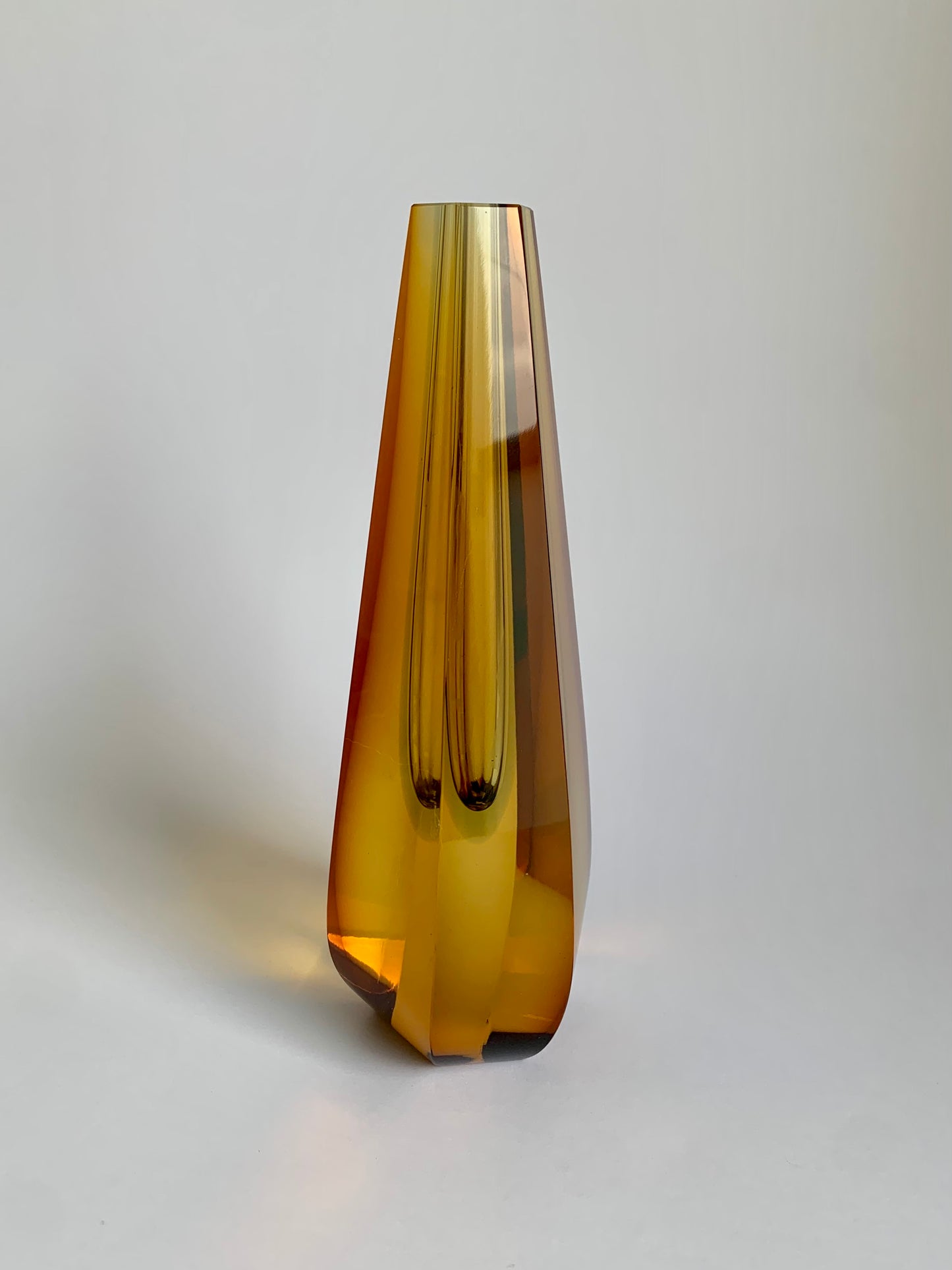 Glasvase von P.Hlava für Exbor Czech, 1960er