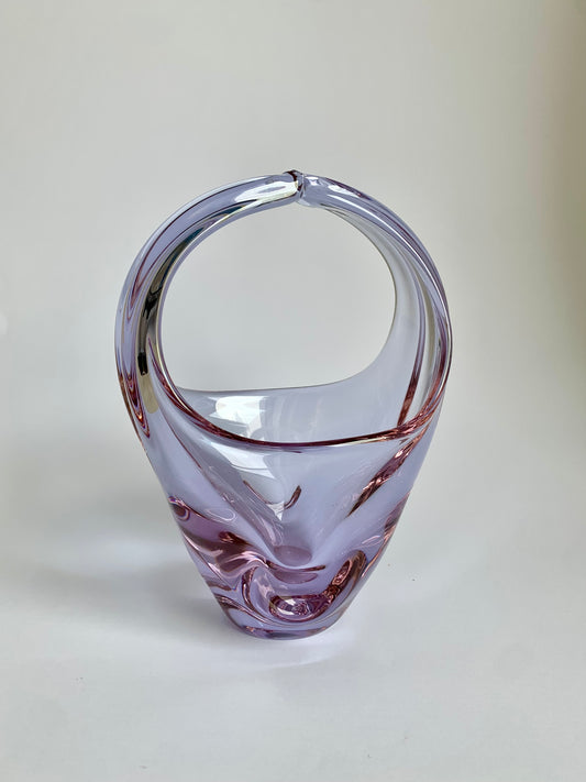 Vintage Glaskorb von Miroslav Klinger, 1960er Jahre