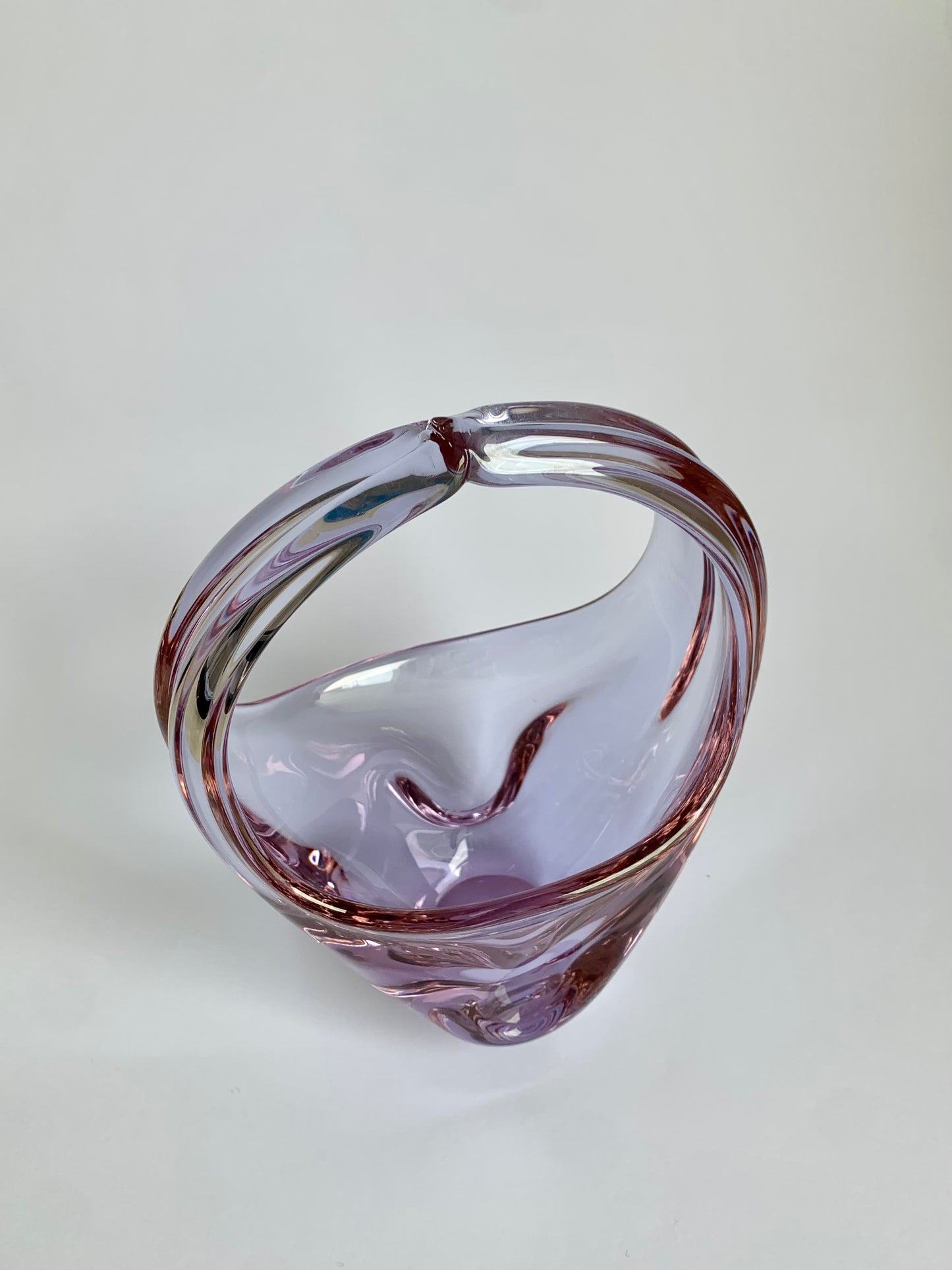 Vintage Glaskorb von Miroslav Klinger, 1960er Jahre