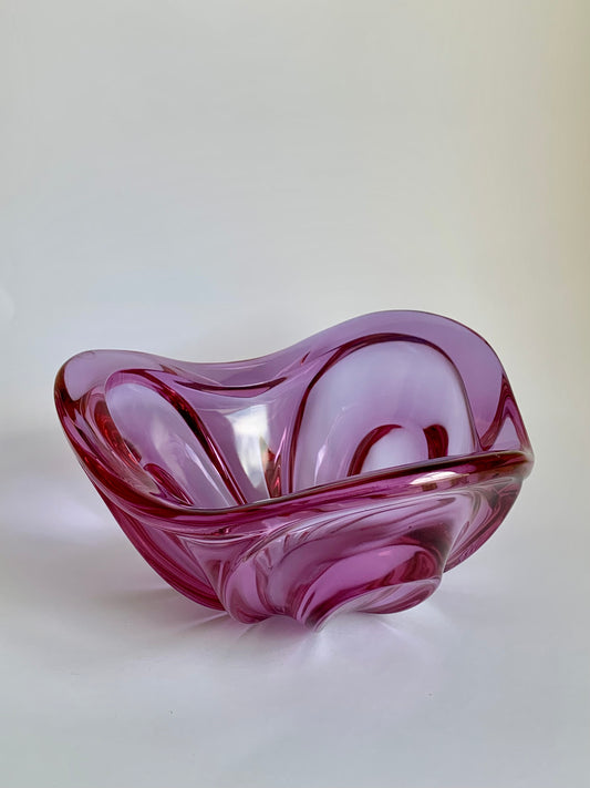 Große Murano-Glasschale in Violett