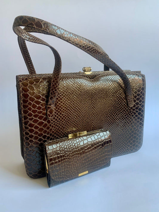 Vintage Schlangeledeer Tasche