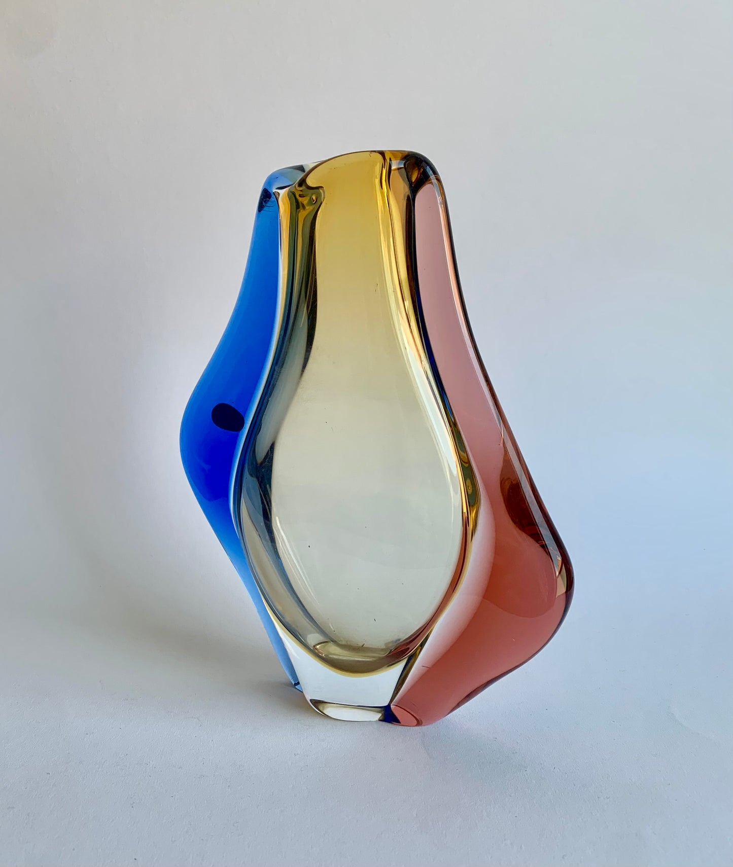 Glass Vase Karlovske Sklo, Czechoslovakia 1970