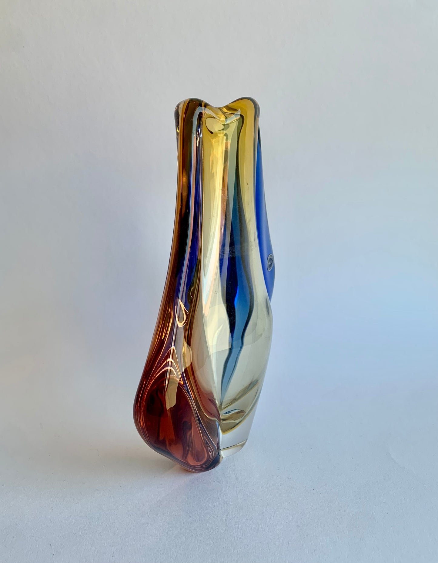Glass Vase Karlovske Sklo, Czechoslovakia 1970