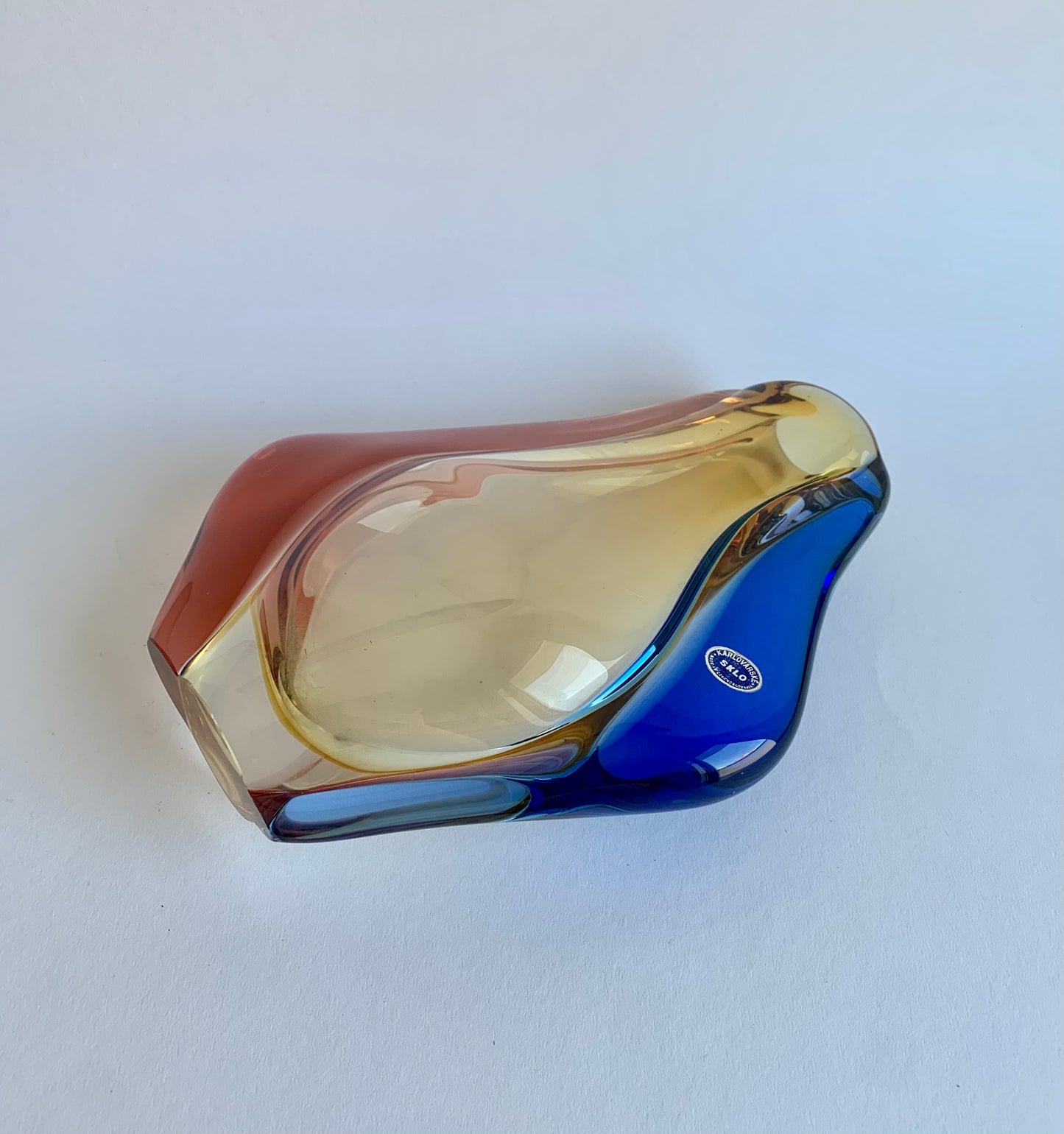 Glass Vase Karlovske Sklo, Czechoslovakia 1970